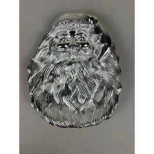Godinger Silver Art Co Santa Claus Face Decorative Christmas Dish Silver Plated